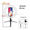 Ring Light with Stand,10" LED Ring Light with Phone Holder with Dimmable 3 Light Modes and 10 Brightness Level for Youtube Video